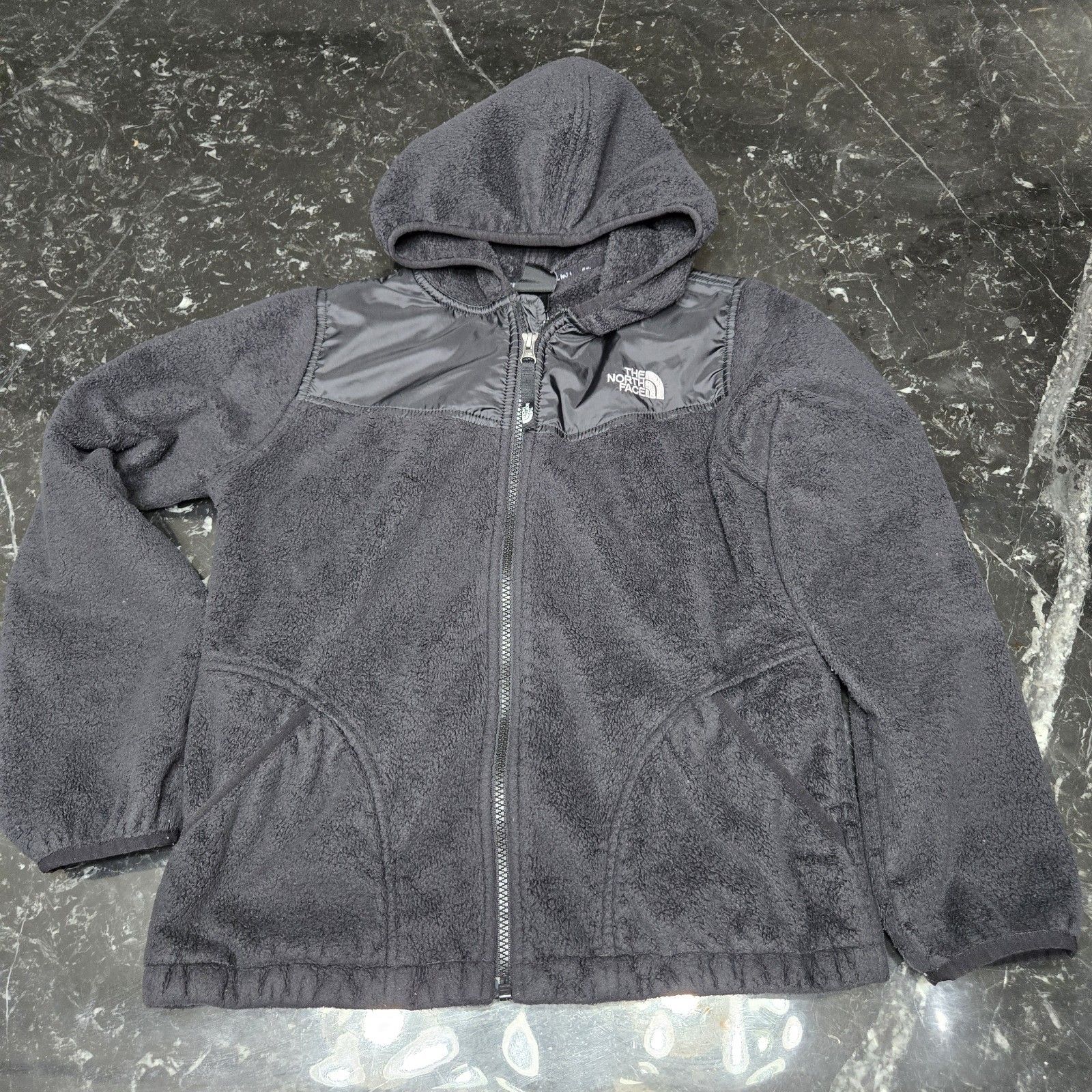 The North Face Black Fleece Denali Sweater Jacket Hoodie Girl Size 14/16 Large